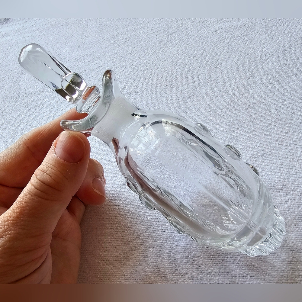 Heisey Crystal Lariat Perfume Bottle Heavy Glass with Dauber Stopper Vanity - Picture 5 of 8